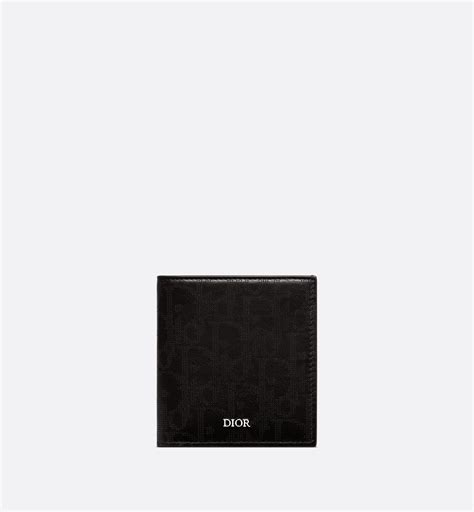 Vertical Wallet Black Dior Oblique Galaxy Leather